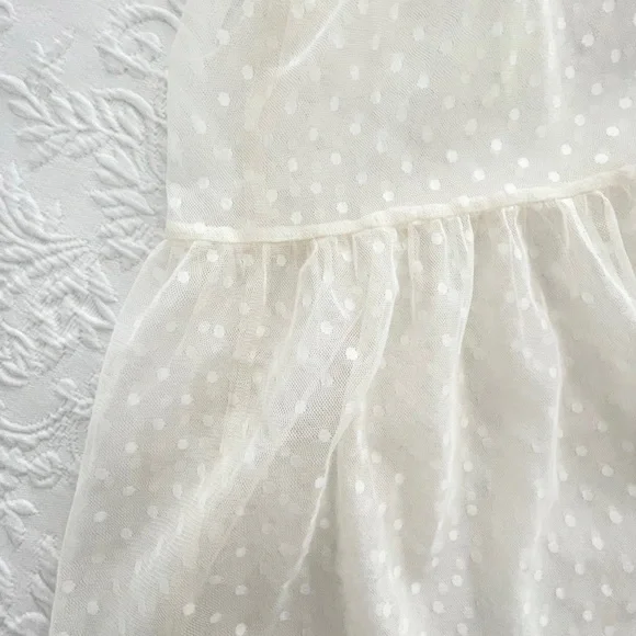 NWOT Lulus Cruise to Catalina Ivory Swiss Dot Sheer Maxi Swim Cover-Up Small - Picture 10 of 14